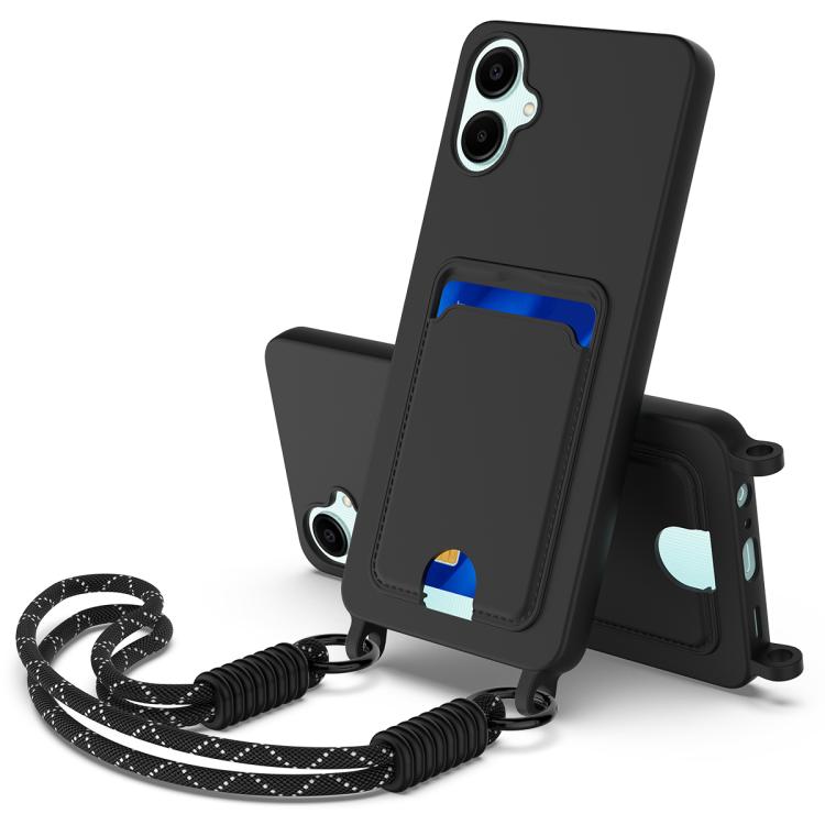 Custodia per telefono in silicone liquido tinta unita con tasca integrata (Gen2) e cordino corto., For Samsung Galaxy A26 5G, For Samsung Galaxy A05 / M05 / F05 4G, For Samsung Galaxy A16 4G / 5G, For Samsung Galaxy A06 4G                              ...