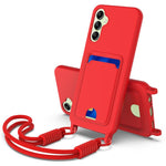 Custodia per telefono in silicone liquido tinta unita con tasca integrata (Gen2) e cordino corto., For Samsung Galaxy A26 5G, For Samsung Galaxy A05 / M05 / F05 4G, For Samsung Galaxy A16 4G / 5G, For Samsung Galaxy A06 4G                              ...