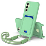 Custodia per telefono in silicone liquido tinta unita con tasca integrata (Gen2) e cordino corto., For Samsung Galaxy A26 5G, For Samsung Galaxy A05 / M05 / F05 4G, For Samsung Galaxy A16 4G / 5G, For Samsung Galaxy A06 4G                              ...