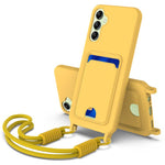 Custodia per telefono in silicone liquido tinta unita con tasca integrata (Gen2) e cordino corto., For Samsung Galaxy A26 5G, For Samsung Galaxy A05 / M05 / F05 4G, For Samsung Galaxy A16 4G / 5G, For Samsung Galaxy A06 4G                              ...
