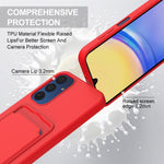 Custodia per telefono in silicone liquido tinta unita con tasca integrata (Gen2) e cordino corto., For Samsung Galaxy A54 5G