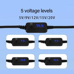 Cavo di conversione da Type-C a presa accendisigari con tensione regolabile da 5V a 20V, 0.3m, 1m, 2m, 3m