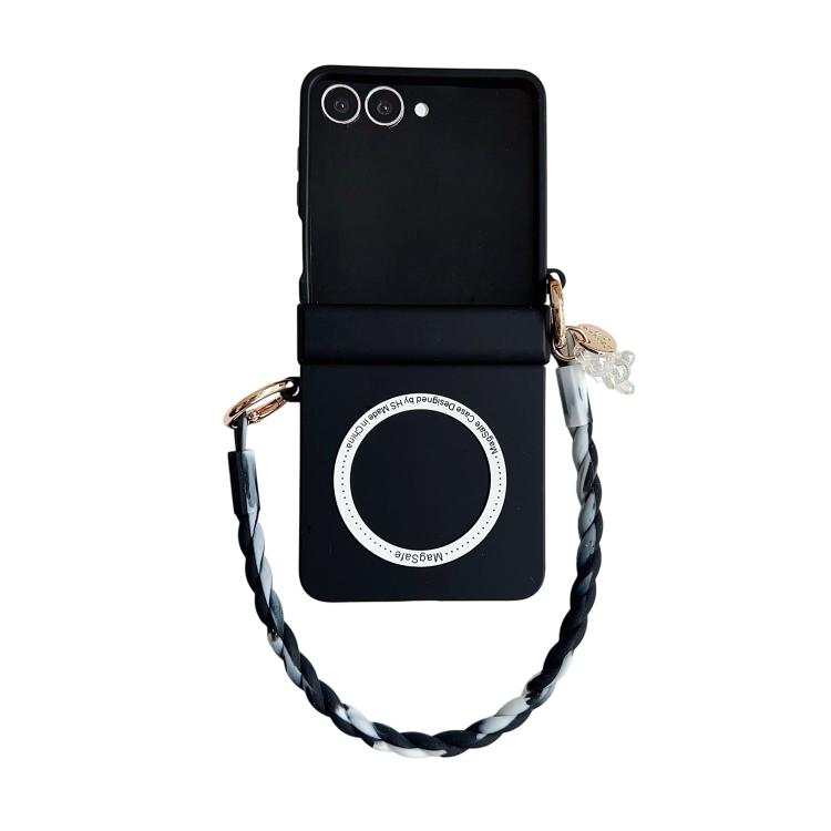 Custodia per telefono in PC con cinturino e cerniera integrata, fibbia laterale MagSafe, effetto pelle., For Galaxy Z Flip8 5G, For Samsung Galaxy Z Flip7 5G
