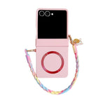 Custodia per telefono in PC con cinturino e cerniera integrata, fibbia laterale MagSafe, effetto pelle., For Galaxy Z Flip8 5G, For Samsung Galaxy Z Flip7 5G