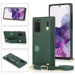 Custodia protettiva antiurto PU + TPU con cinturino da polso con cordino a tracolla e supporto e slot per schede, For Samsung Galaxy S10 Plus, For Samsung Galaxy S20, For Samsung Galaxy S20 Plus, For Samsung Galaxy S20 Ultra