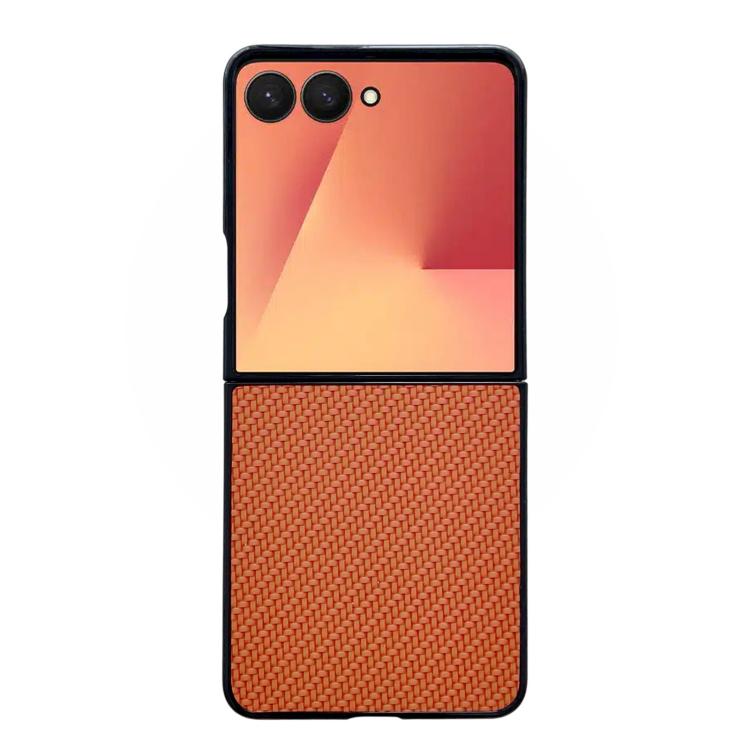 Custodia per telefono ibrida in PU con trama intrecciata, For Galaxy Z Flip8 5G, For Samsung Galaxy Z Flip7 5G