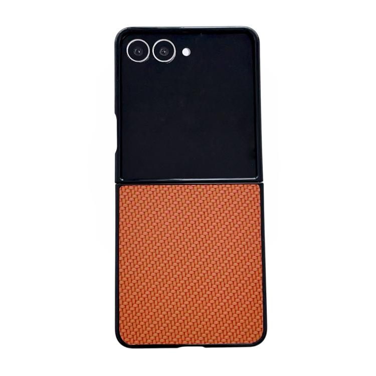 Custodia per telefono ibrida in PU con trama intrecciata, For Galaxy Z Flip8 5G, For Samsung Galaxy Z Flip7 5G