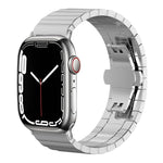 Cinturino per orologio xDfind in acciaio inossidabile massiccio con una sola perlina in bambù., For Apple Watch 42 / 44 / 45 / 46 / 49mm 22mm, For Apple Watch 38 / 40 / 41 / S10 42mm 20mm