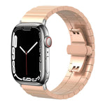 Cinturino per orologio xDfind in acciaio inossidabile massiccio con una sola perlina in bambù., For Apple Watch 42 / 44 / 45 / 46 / 49mm 22mm, For Apple Watch 38 / 40 / 41 / S10 42mm 20mm