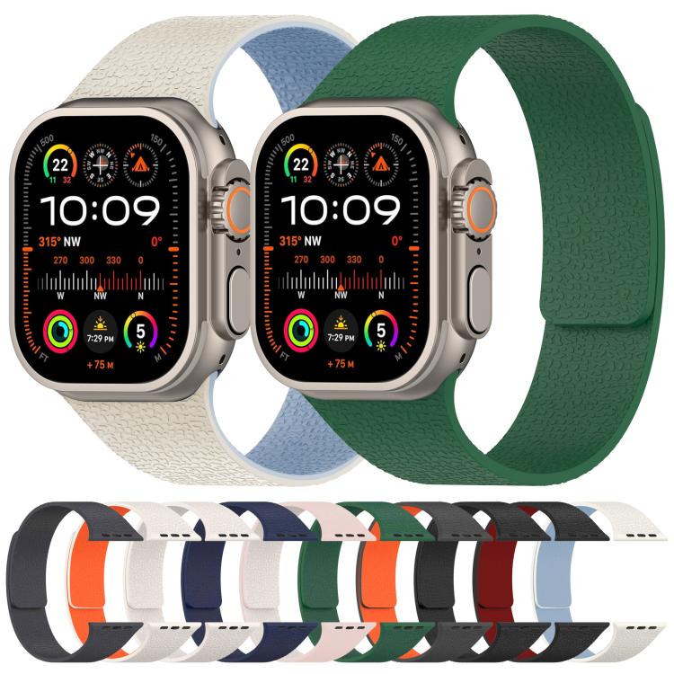 Cinturino per orologio magnetico in silicone con texture litchi xDfind, For Apple Watch 42 / 44 / 45 / 46 / 49mm, For Apple Watch 38 / 40 / 41 / S10 42mm