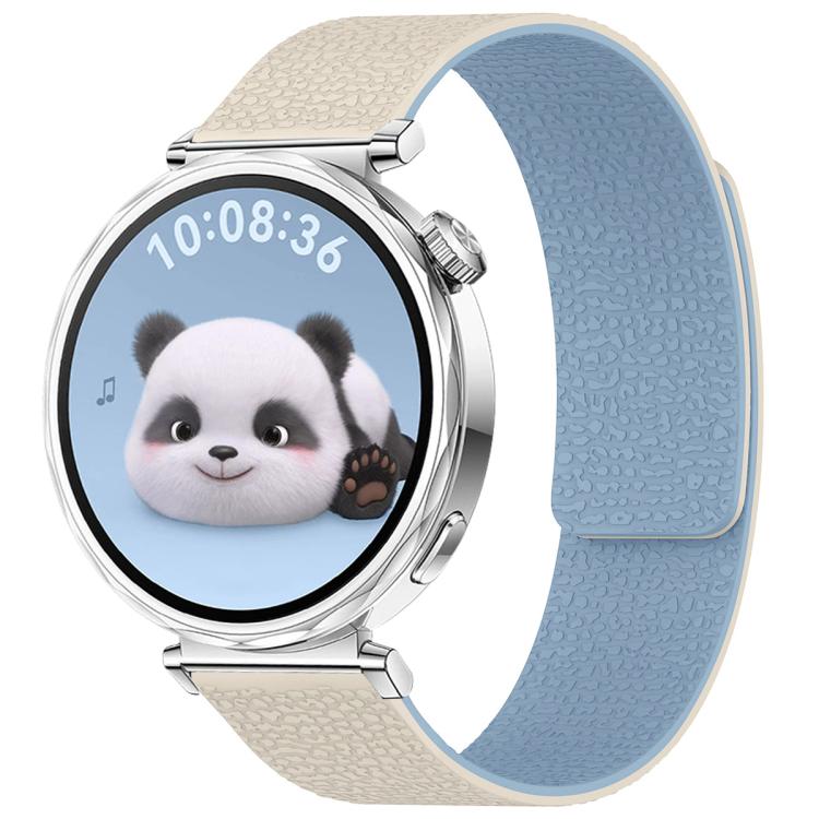 Cinturino per orologio magnetico in silicone con texture a litchi e testa piatta xDfind, 18mm, 20mm