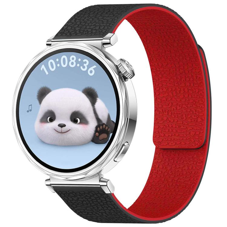 Cinturino per orologio magnetico in silicone con texture a litchi e testa piatta xDfind, 18mm, 20mm