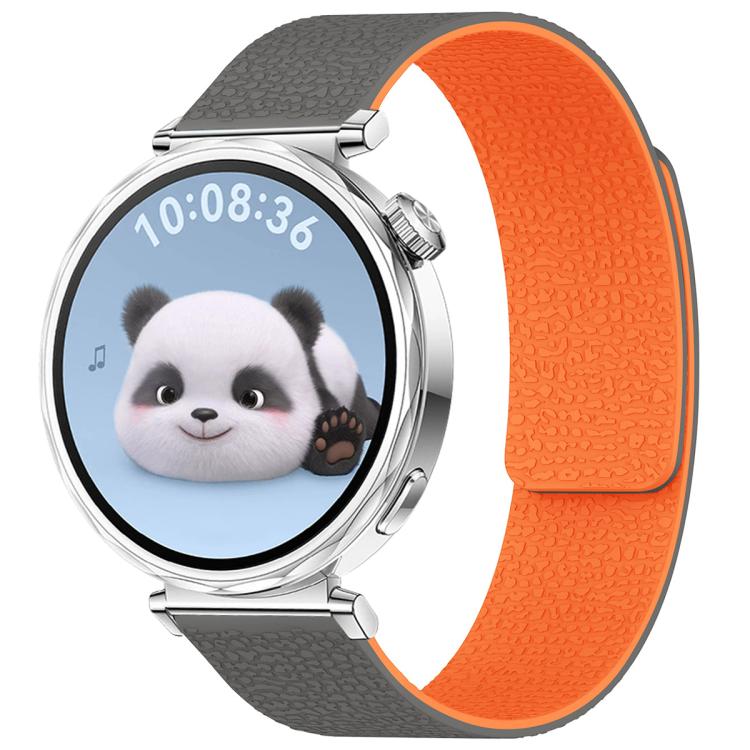 Cinturino per orologio magnetico in silicone con texture a litchi e testa piatta xDfind, 18mm, 20mm