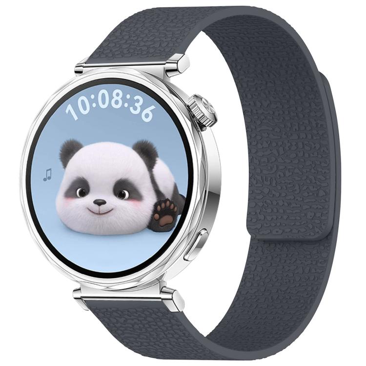 Cinturino per orologio magnetico in silicone con texture a litchi e testa piatta xDfind, 18mm, 20mm