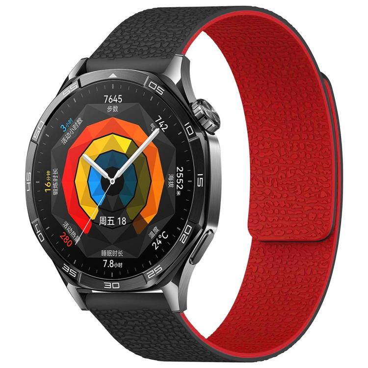Cinturino per orologio magnetico in silicone con texture a litchi e testa piatta xDfind, 18mm, 20mm