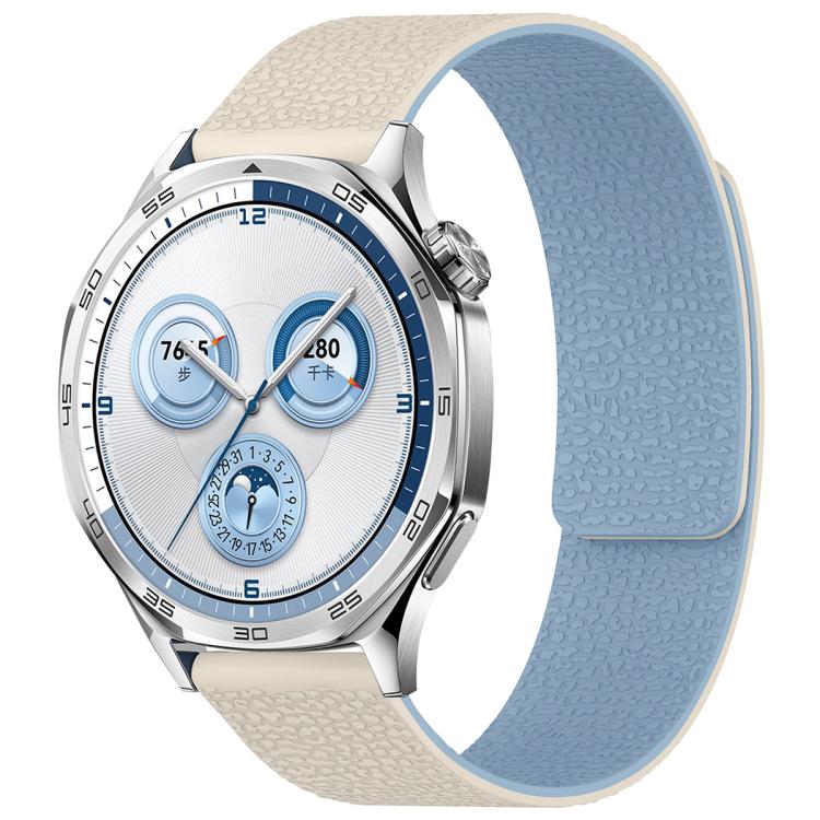 Cinturino per orologio magnetico in silicone con texture a litchi e testa piatta xDfind, 22mm, 14mm