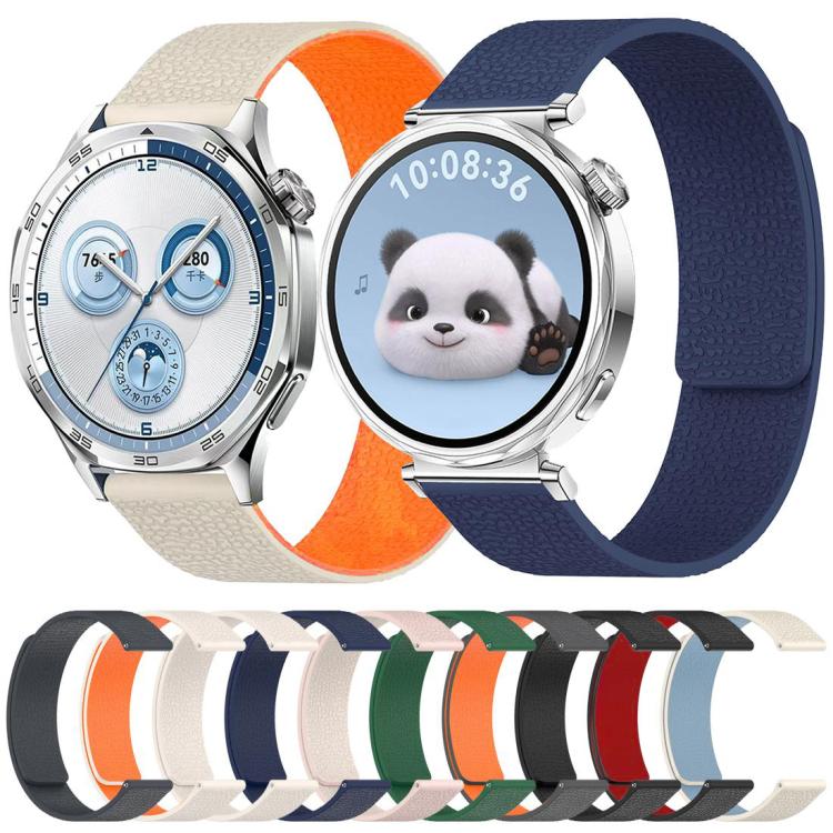 Cinturino per orologio magnetico in silicone con texture a litchi e testa piatta xDfind, 18mm, 20mm