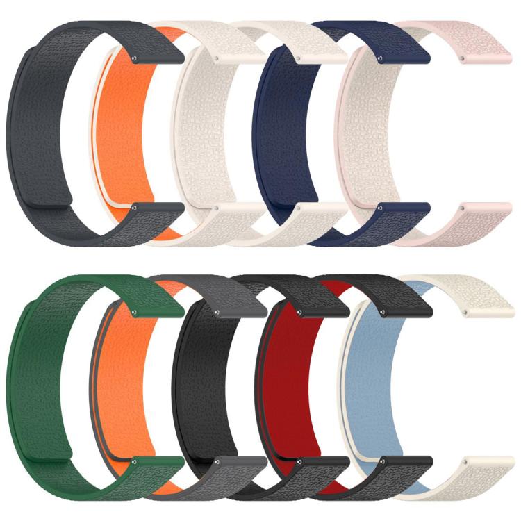 Cinturino per orologio magnetico in silicone con texture a litchi e testa piatta xDfind, 22mm, 14mm