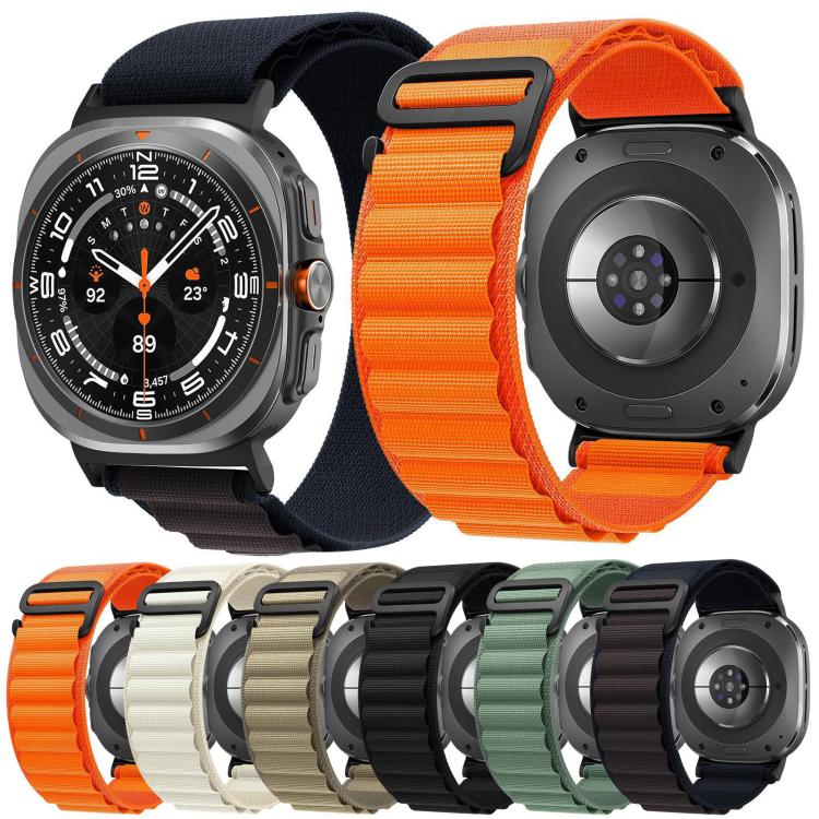Cinturino per orologio xDfind in nylon nero con fibbia ad anello, For Samsung Galaxy Watch Ultra 47mm / Ultra 2025, For Samsung Galaxy Watch8 / 8 Classic