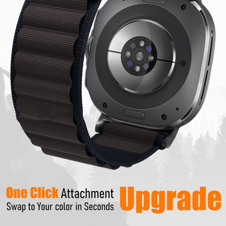 Cinturino per orologio xDfind in nylon nero con fibbia ad anello, For Samsung Galaxy Watch Ultra 47mm / Ultra 2025, For Samsung Galaxy Watch8 / 8 Classic