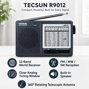Radio portatile Tecsun R-9012 banda completa FM AM SW