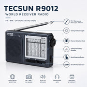 Radio portatile Tecsun R-9012 banda completa FM AM SW