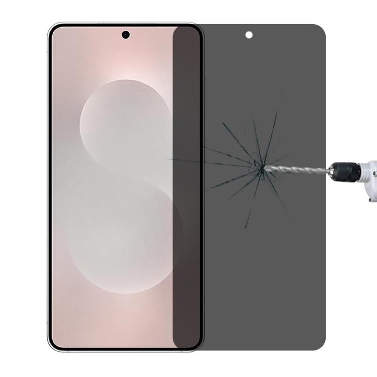 Pellicola in vetro temperato anti-spia ad alta trasparenza, copertura completa, supporto per lo sblocco tramite impronta digitale., For Samsung Galaxy S25 Edge 5G