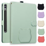 Custodia per tablet intelligente in similpelle effetto pelle di gatto e litchi, For Samsung Galaxy Tab S10 Lite / S10 FE, For Samsung Galaxy Tab S11, For Samsung Galaxy Tab S10+ / S9+, For Samsung Galaxy Tab S10 / S9 / S9 FE