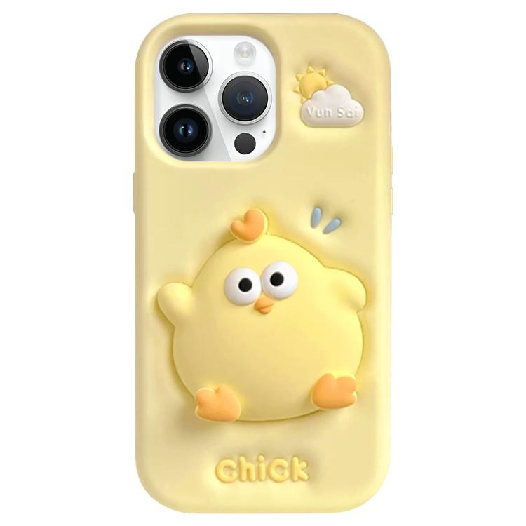 Custodia per telefono in silicone a forma di pulcino, facile da premere., For iPhone 13 Pro, For iPhone 13, For iPhone 12 Pro Max