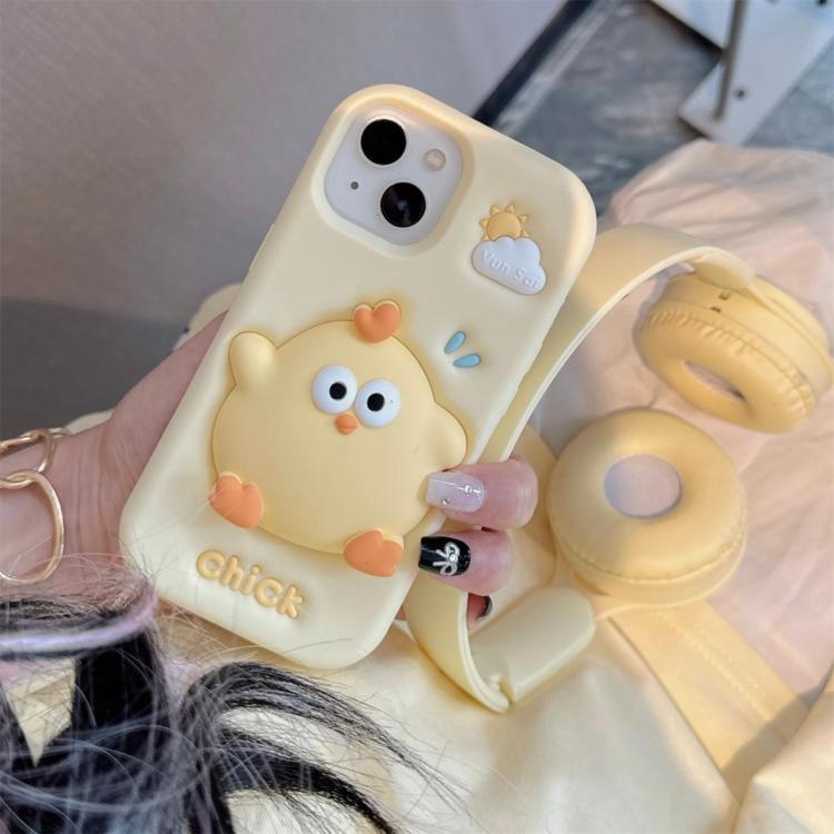 Custodia per telefono in silicone a forma di pulcino, facile da premere., For iPhone 13 Pro, For iPhone 13, For iPhone 12 Pro Max