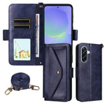 Custodia per telefono a tracolla in pelle di vacchetta con scomparti multipli per carte., For Samsung Galaxy A06 5G / 4G, For Samsung Galaxy A56 5G, For Samsung Galaxy A16 5G / 4G / A26 5G, For Samsung Galaxy A36 5G