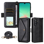 Custodia per telefono a tracolla in pelle di vacchetta con scomparti multipli per carte., For Samsung Galaxy A06 5G / 4G, For Samsung Galaxy A56 5G, For Samsung Galaxy A16 5G / 4G / A26 5G, For Samsung Galaxy A36 5G