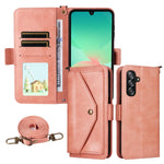 Custodia per telefono a tracolla in pelle di vacchetta con scomparti multipli per carte., For Samsung Galaxy A06 5G / 4G, For Samsung Galaxy A56 5G, For Samsung Galaxy A16 5G / 4G / A26 5G, For Samsung Galaxy A36 5G