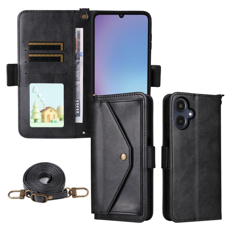 Custodia per telefono a tracolla in pelle di vacchetta con scomparti multipli per carte., For Galaxy A57 5G, For Samsung Galaxy A25e / A25 5G SC-53F, For Samsung Galaxy S25 FE 5G, For Samsung Galaxy A07 4G
