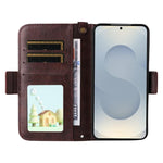Custodia per telefono a tracolla in pelle di vacchetta con scomparti multipli per carte., For Samsung Galaxy S25 5G, For Samsung Galaxy A53 5G
