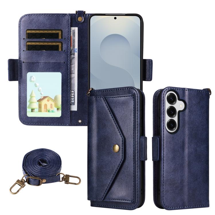 Custodia per telefono a tracolla in pelle di vacchetta con scomparti multipli per carte., For Samsung Galaxy S25 5G, For Samsung Galaxy A53 5G