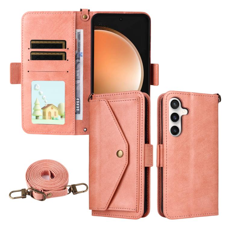 Custodia per telefono a tracolla in pelle di vacchetta con scomparti multipli per carte., For Galaxy A57 5G, For Samsung Galaxy A25e / A25 5G SC-53F, For Samsung Galaxy S25 FE 5G, For Samsung Galaxy A07 4G