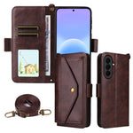 Custodia per telefono a tracolla in pelle di vacchetta con scomparti multipli per carte., For Galaxy A57 5G, For Samsung Galaxy A25e / A25 5G SC-53F, For Samsung Galaxy S25 FE 5G, For Samsung Galaxy A07 4G