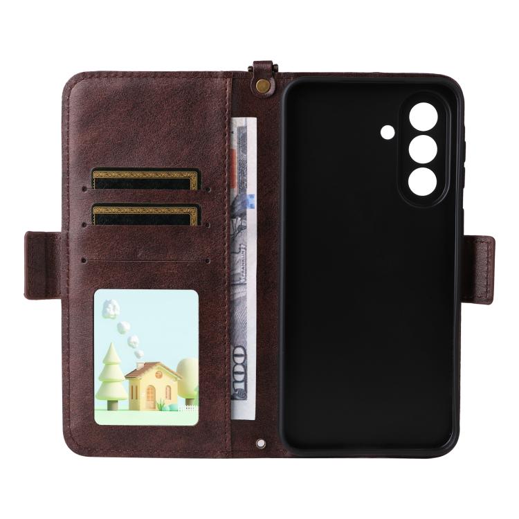 Custodia per telefono a tracolla in pelle di vacchetta con scomparti multipli per carte., For Galaxy A57 5G, For Samsung Galaxy A25e / A25 5G SC-53F, For Samsung Galaxy S25 FE 5G, For Samsung Galaxy A07 4G