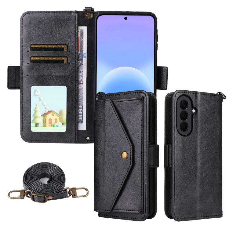 Custodia per telefono a tracolla in pelle di vacchetta con scomparti multipli per carte., For Galaxy A57 5G, For Samsung Galaxy A25e / A25 5G SC-53F, For Samsung Galaxy S25 FE 5G, For Samsung Galaxy A07 4G
