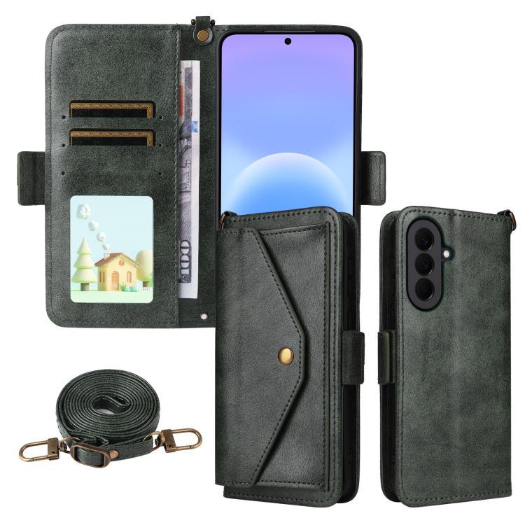 Custodia per telefono a tracolla in pelle di vacchetta con scomparti multipli per carte., For Galaxy A57 5G, For Samsung Galaxy A25e / A25 5G SC-53F, For Samsung Galaxy S25 FE 5G, For Samsung Galaxy A07 4G