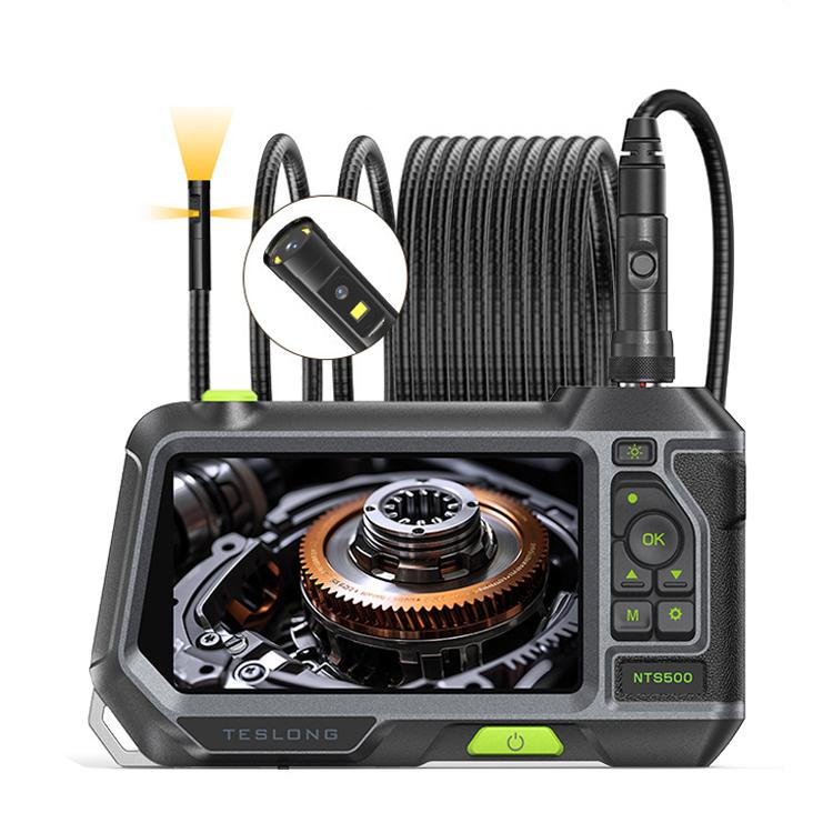 Endoscopio industriale per condotte TESLONG NTS500 con schermo HD da 5 pollici, 7.6mm Single Lens / 1m, 3.9mm Lens / 3m, 5.5mm Single Lens / 1m, 7.6mm Single Lens / 5m, 8mm Dual Lens / 1m, 3.9mm Single Lens / 1m, 5.5mm Dual Lens / 1m                   ...