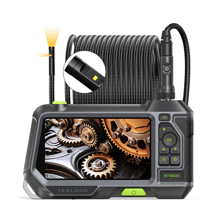 Endoscopio industriale per condotte TESLONG NTS500 con schermo HD da 5 pollici, 7.6mm Single Lens / 1m, 3.9mm Lens / 3m, 5.5mm Single Lens / 1m, 7.6mm Single Lens / 5m, 8mm Dual Lens / 1m, 3.9mm Single Lens / 1m, 5.5mm Dual Lens / 1m                   ...