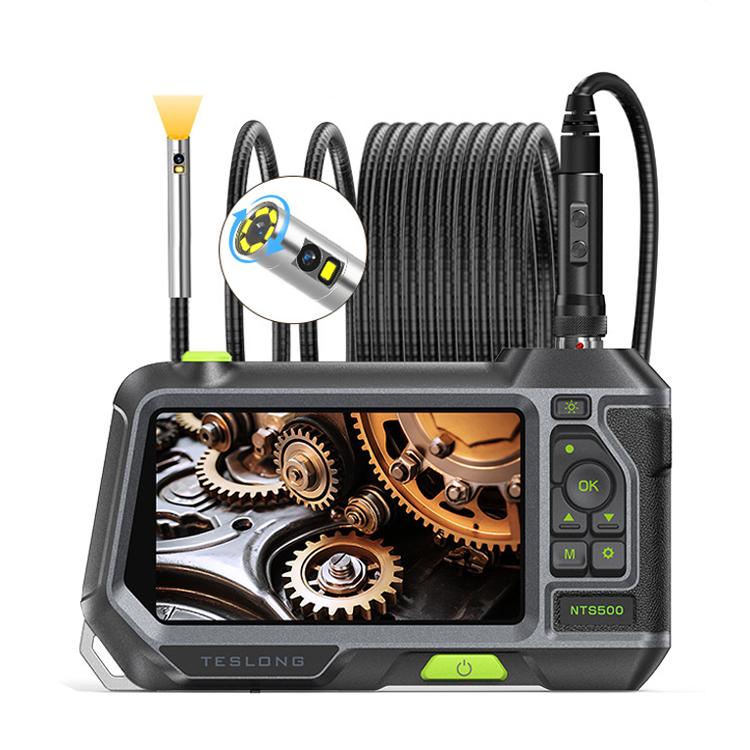 Endoscopio industriale per condotte TESLONG NTS500 con schermo HD da 5 pollici, 7.6mm Single Lens / 1m, 3.9mm Lens / 3m, 5.5mm Single Lens / 1m, 7.6mm Single Lens / 5m, 8mm Dual Lens / 1m, 3.9mm Single Lens / 1m, 5.5mm Dual Lens / 1m                   ...