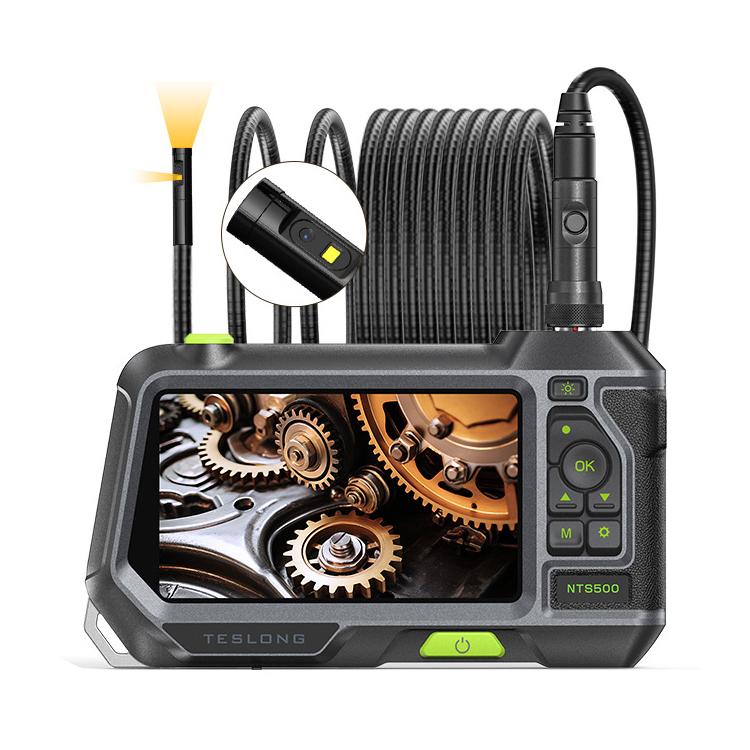 Endoscopio industriale per condotte TESLONG NTS500 con schermo HD da 5 pollici, 7.6mm Single Lens / 1m, 3.9mm Lens / 3m, 5.5mm Single Lens / 1m, 7.6mm Single Lens / 5m, 8mm Dual Lens / 1m, 3.9mm Single Lens / 1m, 5.5mm Dual Lens / 1m                   ...
