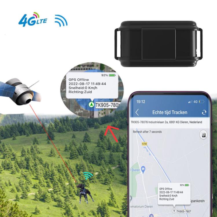 TK919 Collare per cani 4G impermeabile IP67 con localizzatore GPS