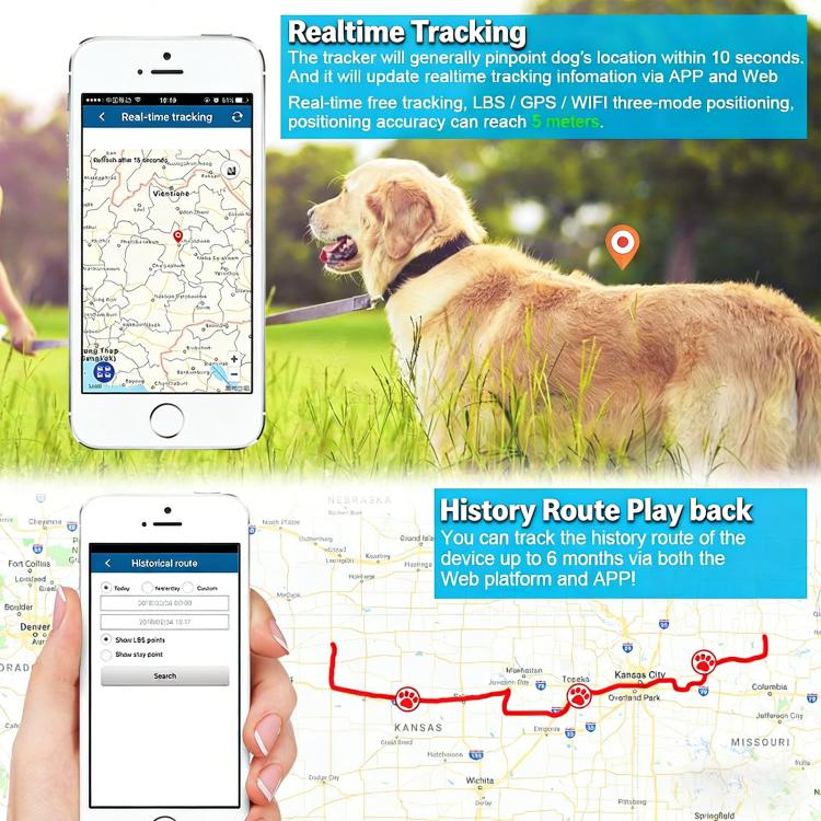 TK919 Collare per cani 4G impermeabile IP67 con localizzatore GPS