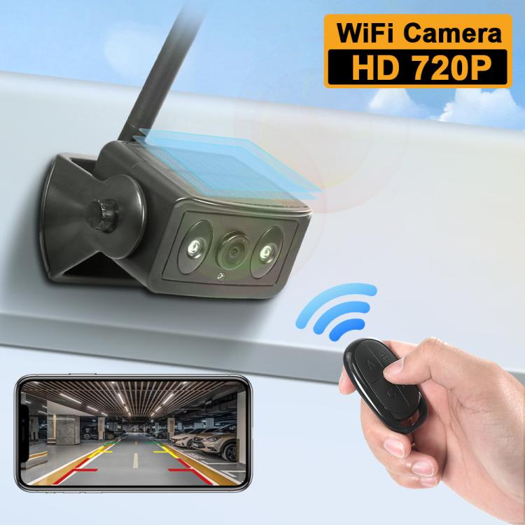 Telecamera posteriore per auto magnetica a energia solare, wireless 2.4G WiFi con telecomando., Car Rear View Reversing Camera