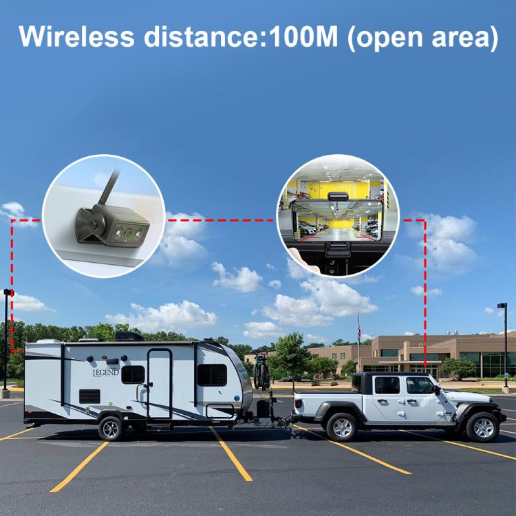 Telecamera posteriore per auto magnetica a energia solare, wireless 2.4G WiFi con telecomando., Car Rear View Reversing Camera