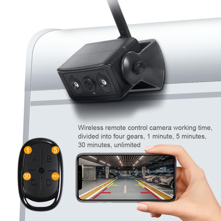 Telecamera posteriore per auto magnetica a energia solare, wireless 2.4G WiFi con telecomando., Car Rear View Reversing Camera